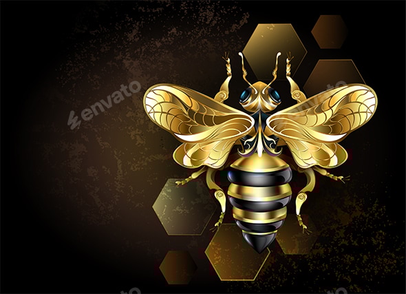 Golden Mechanical Bee
