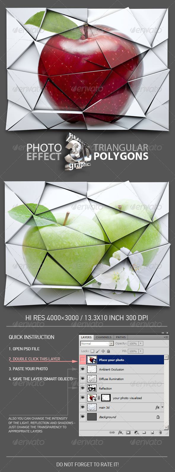 Photo 3D Polygon Effect