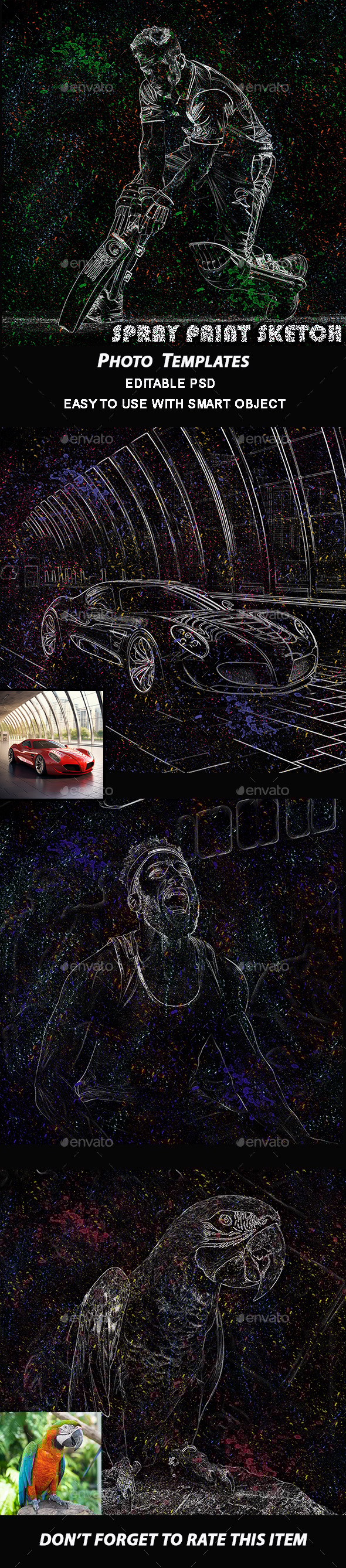 Spray Paint Sketch Photo Templates