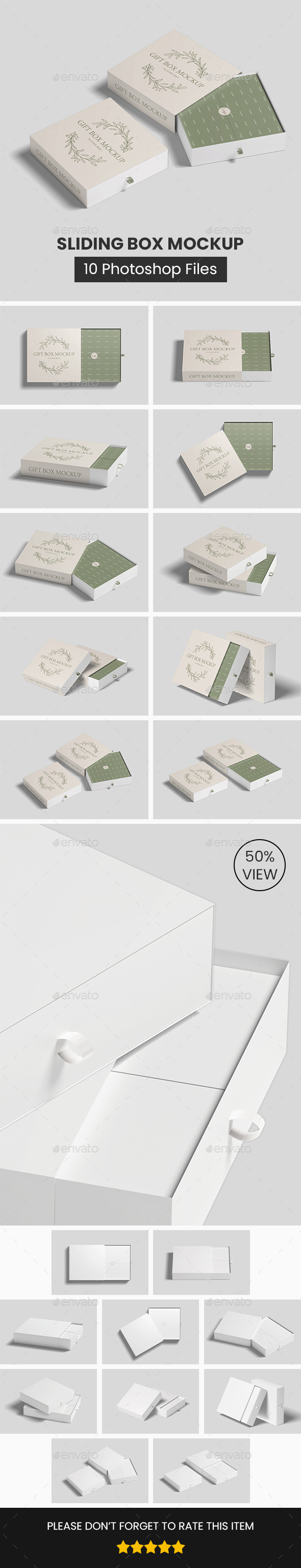 Gift Box Mockup – Sliding Box Packaging