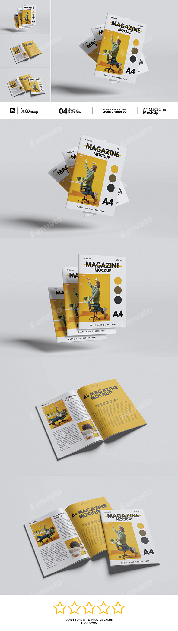 A4 Magazine Mockup Set