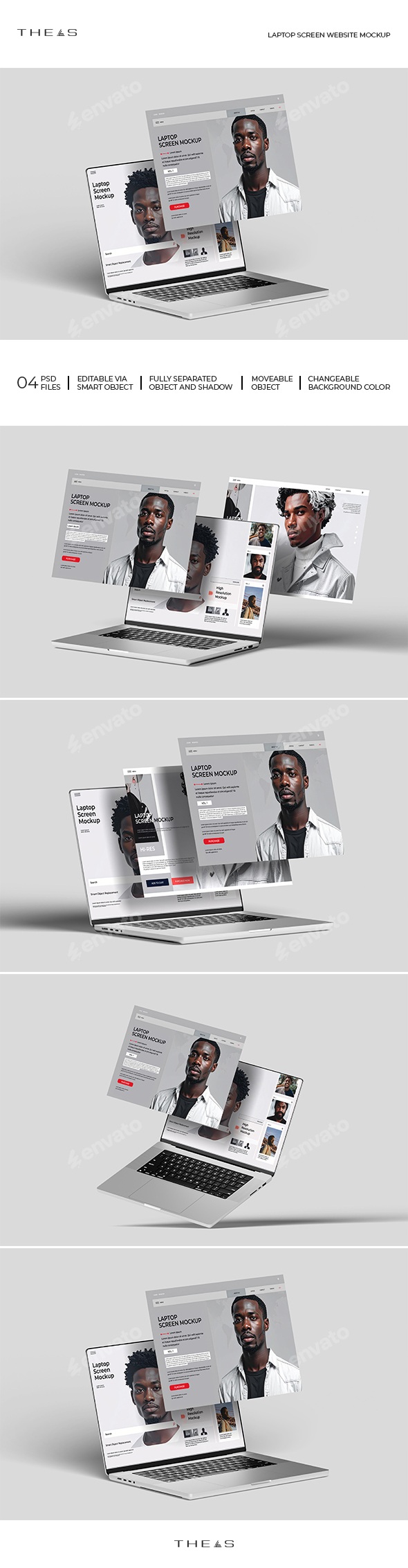 Laptop Screen Website Mockup