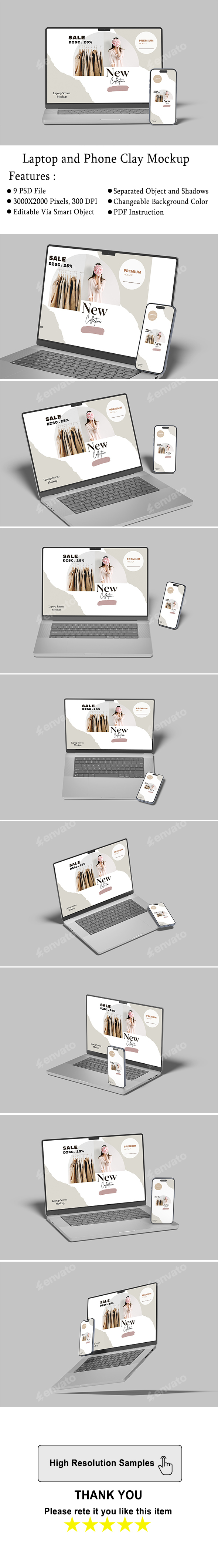 Laptop and Phone Screen Mockup