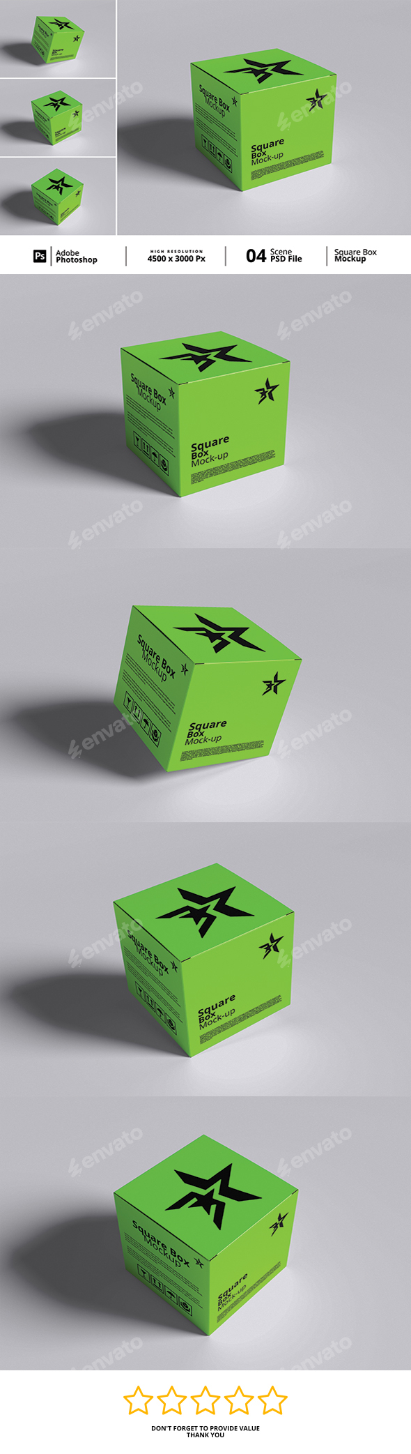 Square Box Mockup Bundle Set
