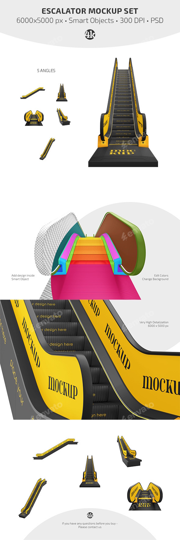 Escalator Mockup Set