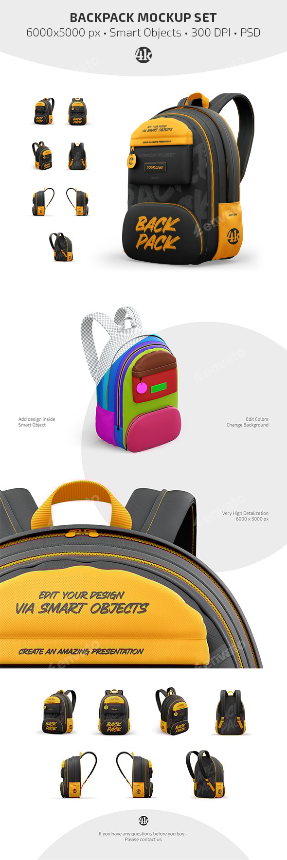Backpack Mockup Set