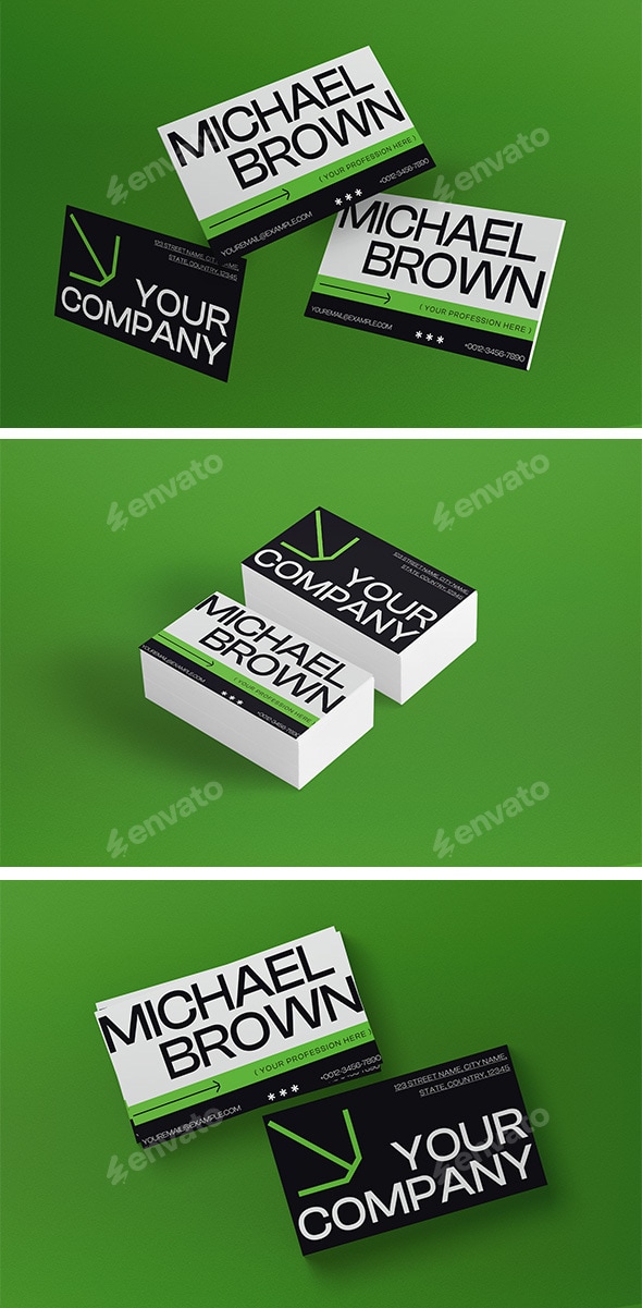 Black Green Utilitarian Business Card