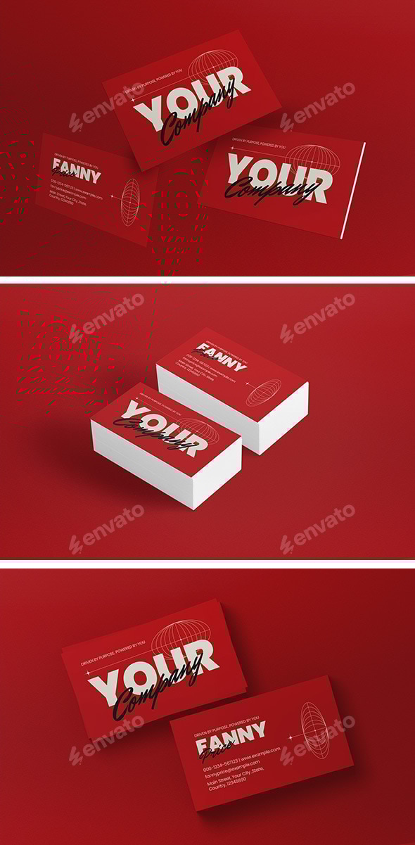 Red White Utilitarian Business Card