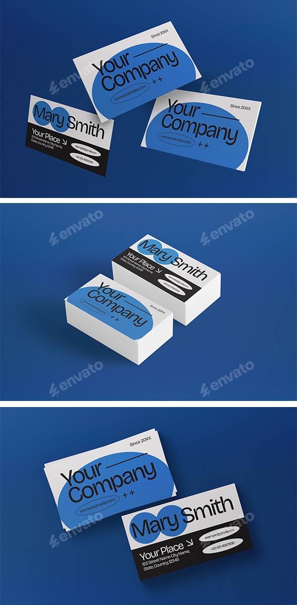 White Blue Utilitarian Business Card