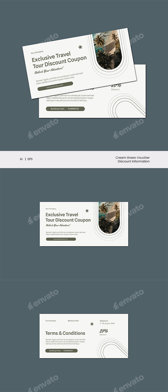 Cream Green Voucher Discount Information