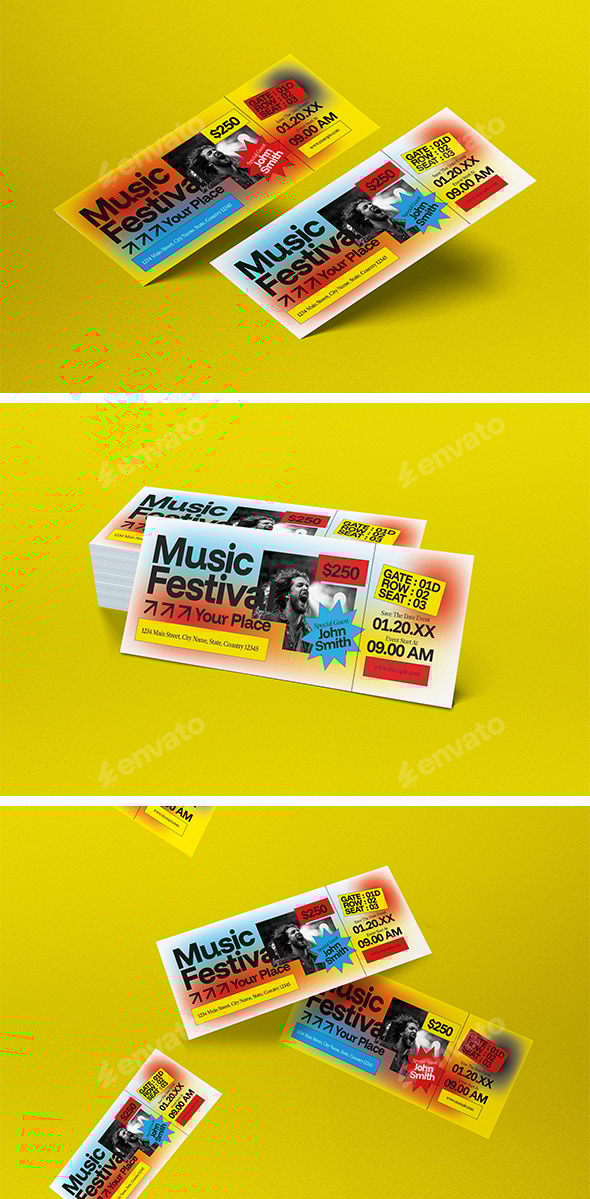 White Yellow Brutalism Music Festival Ticket