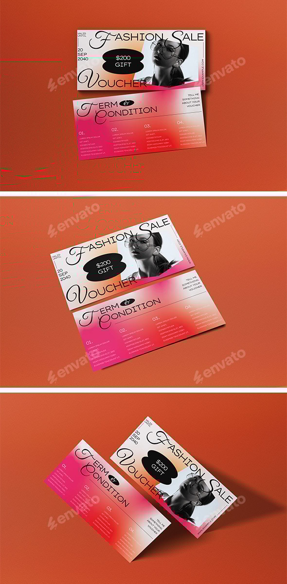 White Red Minimalist Fashion Sale Voucher