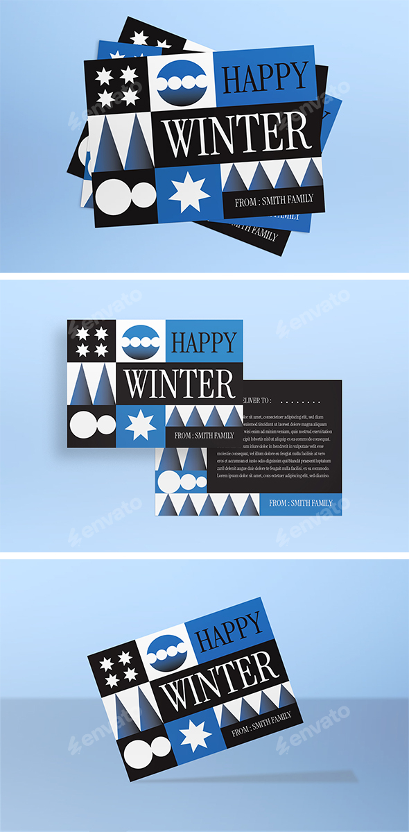 Black Utilitarian Winter Greeting Card Postcard