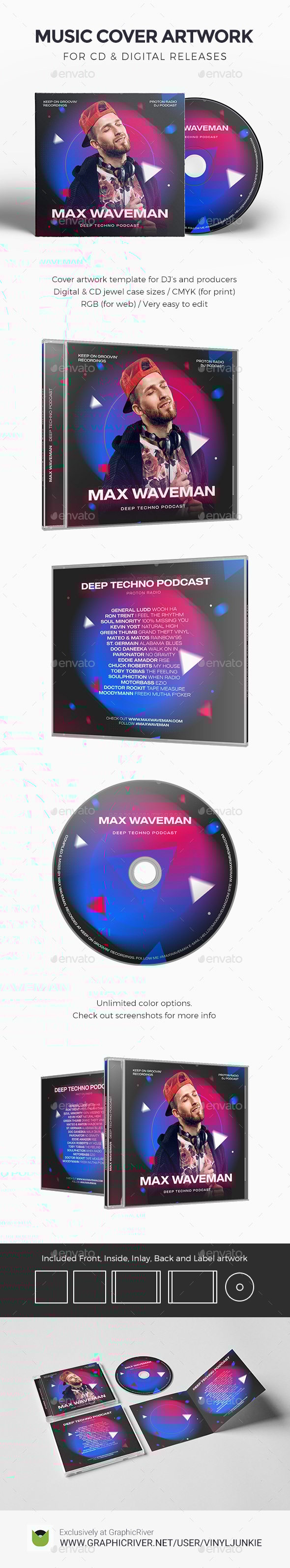 DJ Music Cover Artwork Template for CD / Digital Releases