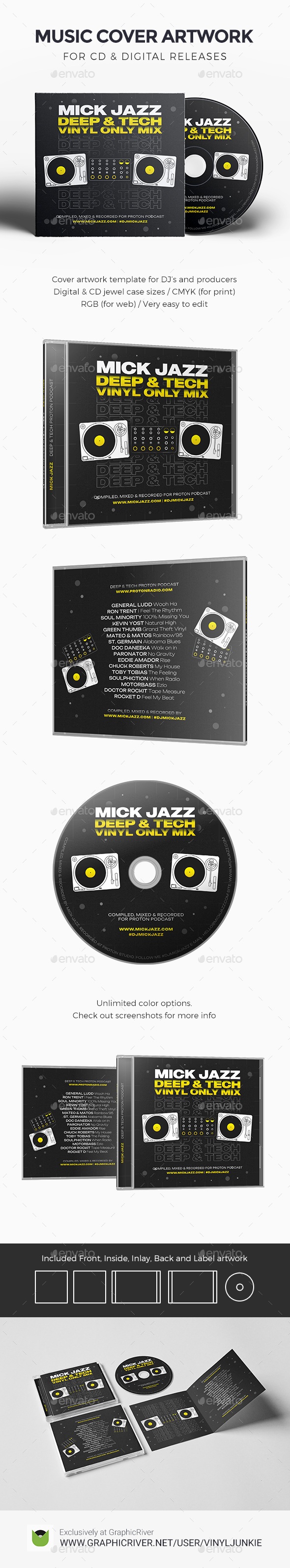 DJ Music Cover Artwork Template for CD / Digital Releases