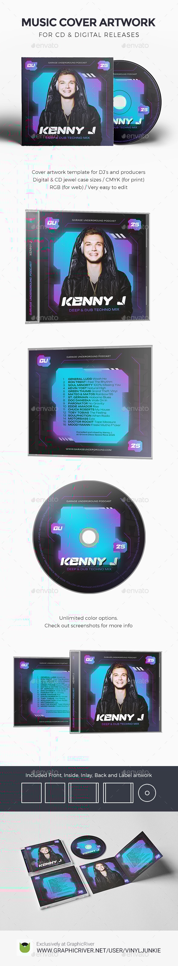 DJ Music Cover Artwork Template for CD / Digital Releases