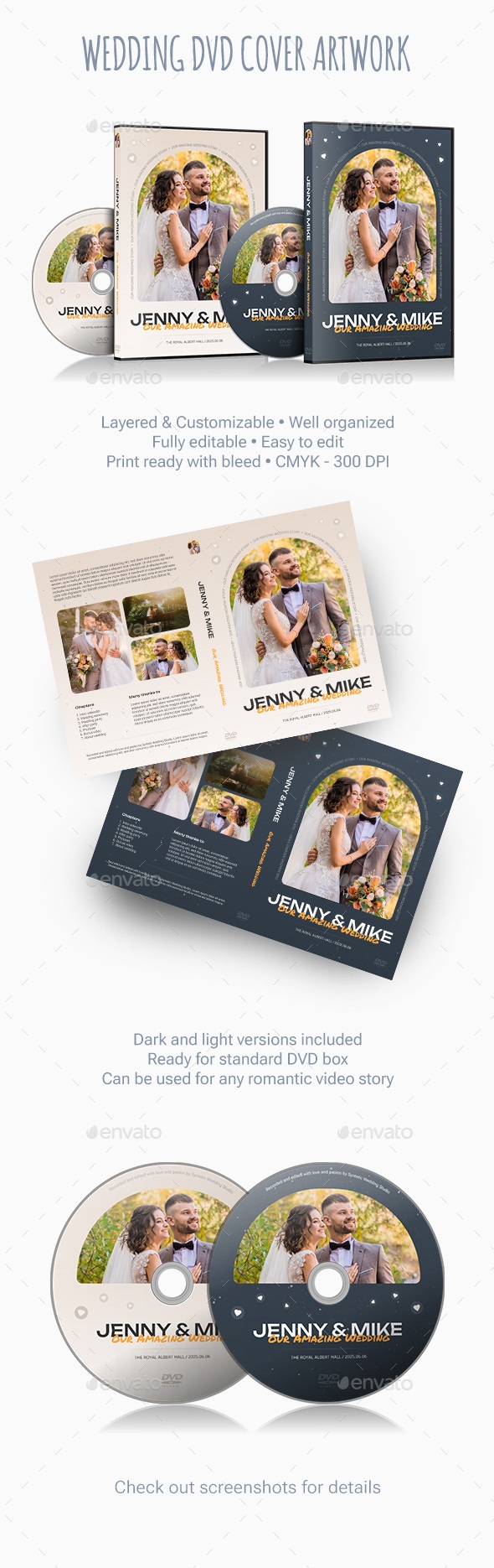 Wedding DVD Cover Artwork with Disc Label