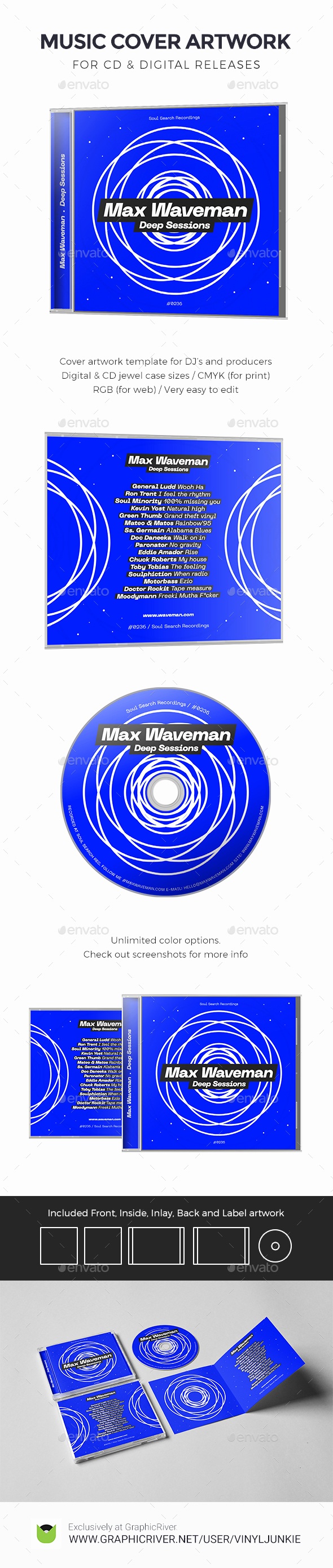 DJ Music Cover Artwork Template for CD / Digital Releases