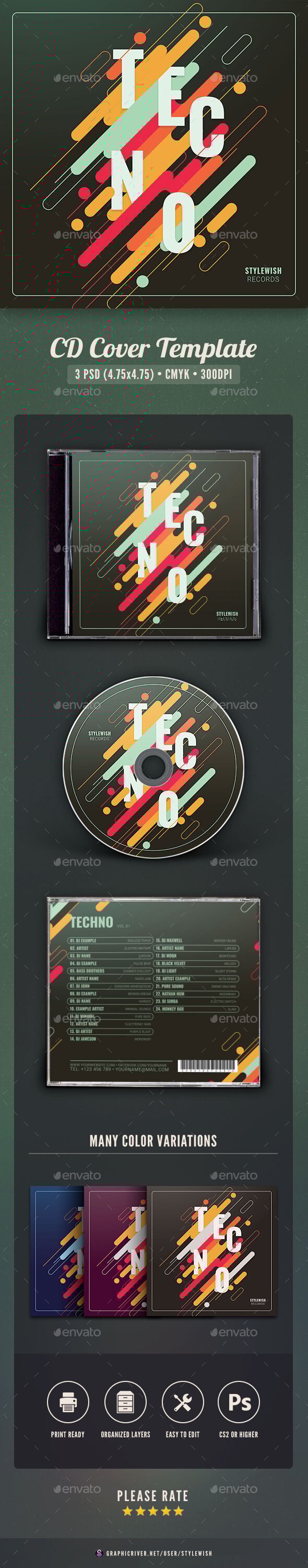 Techno CD Cover Artwork