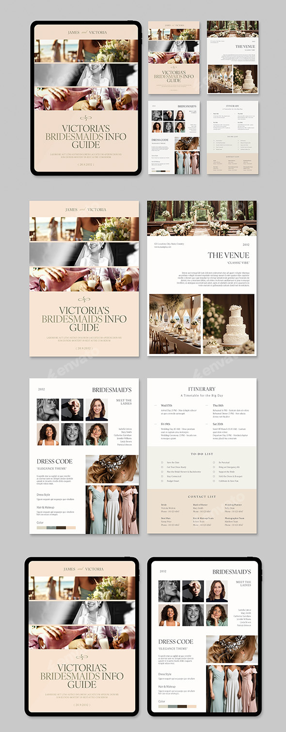 Digital Bridesmaid Planner Template