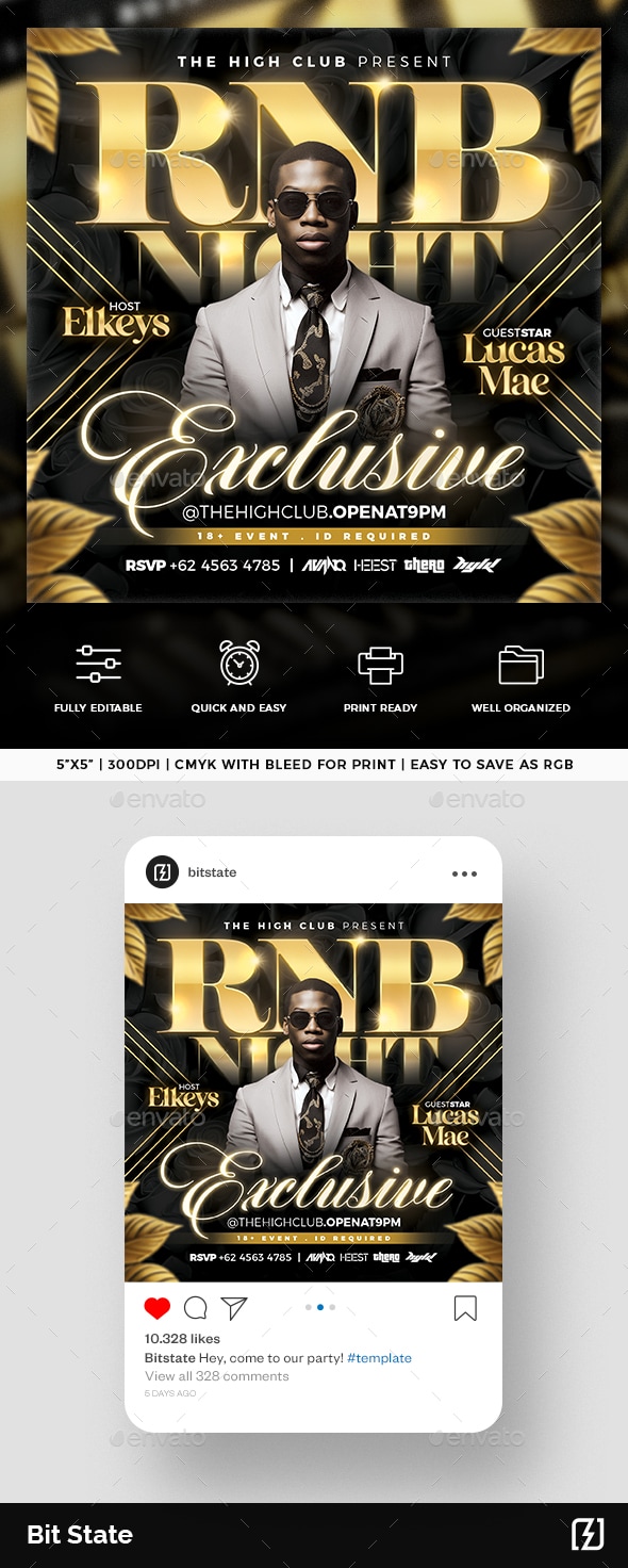 RNB Night Club Flyer Template