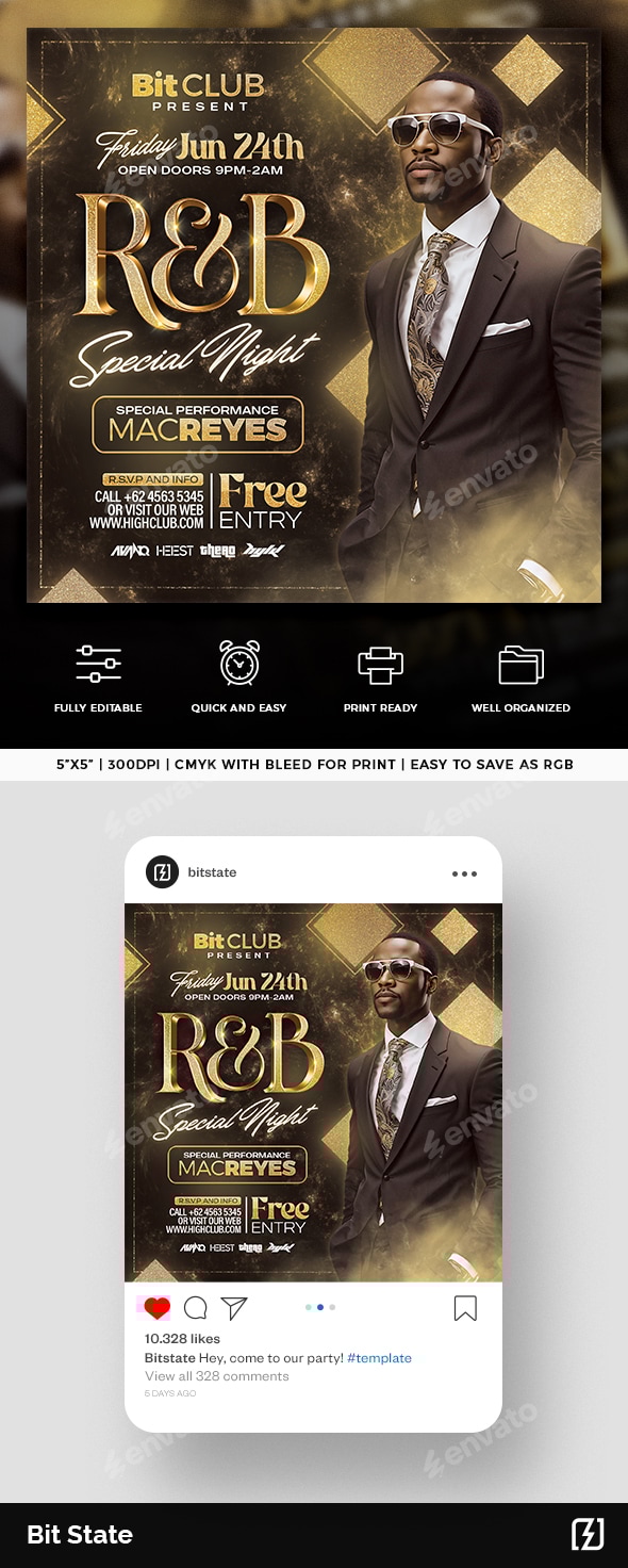 RNB | Night Club Flyer Template