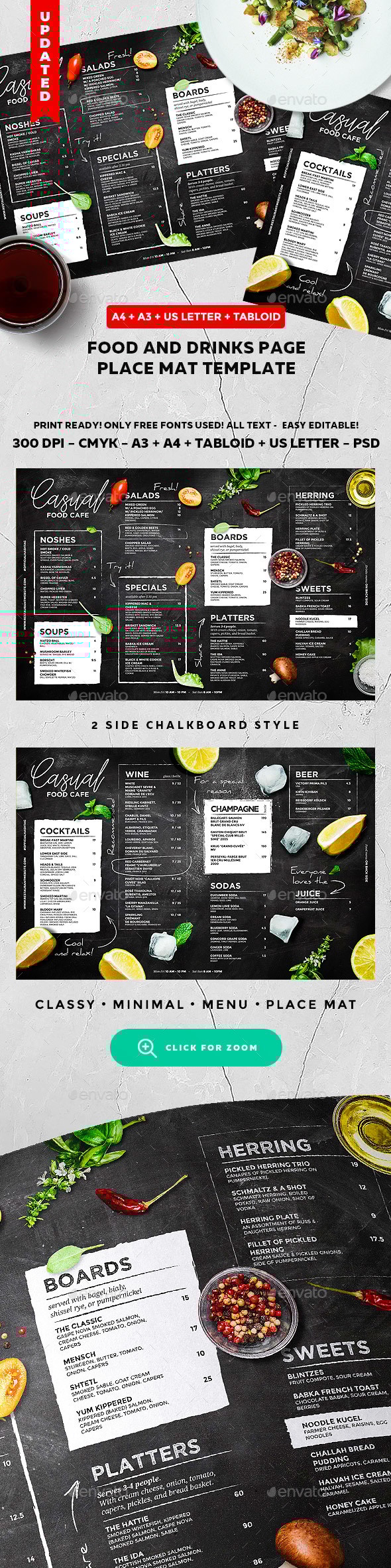 Chalkboard Cafe Menu