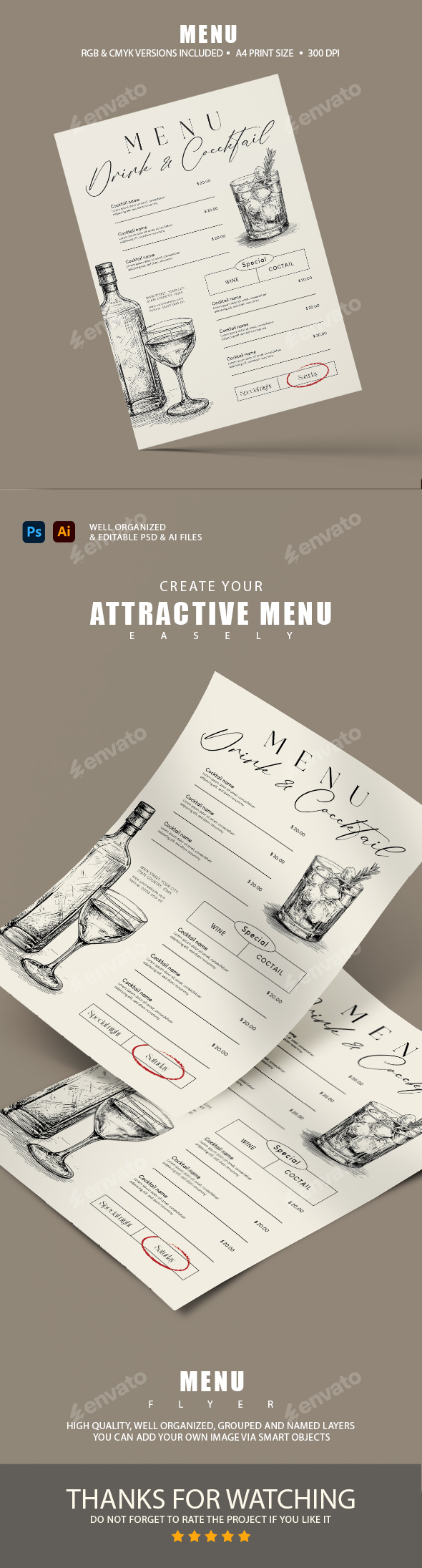Drink and Cocktail Menu