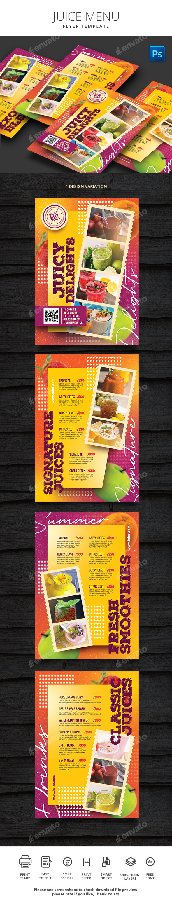 Juice Menu