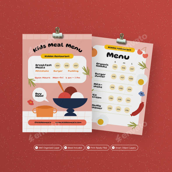 Kiddos Meals - Restaurant Menu