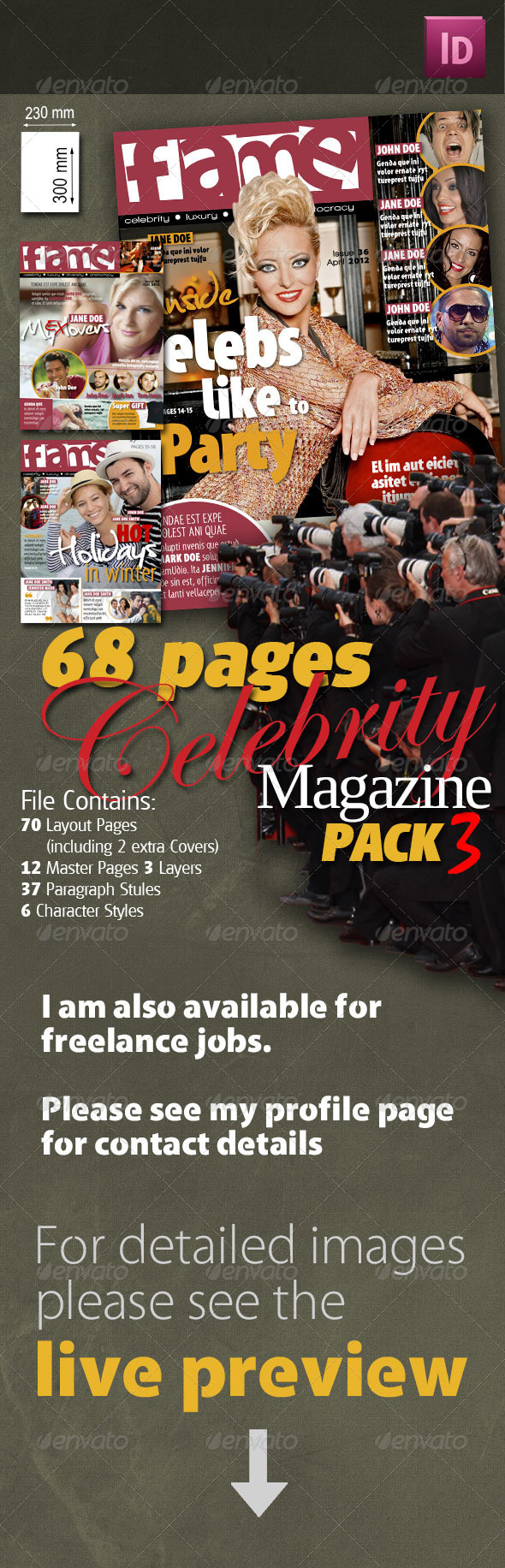 68 Pages Celebrity Magazine Pack 3