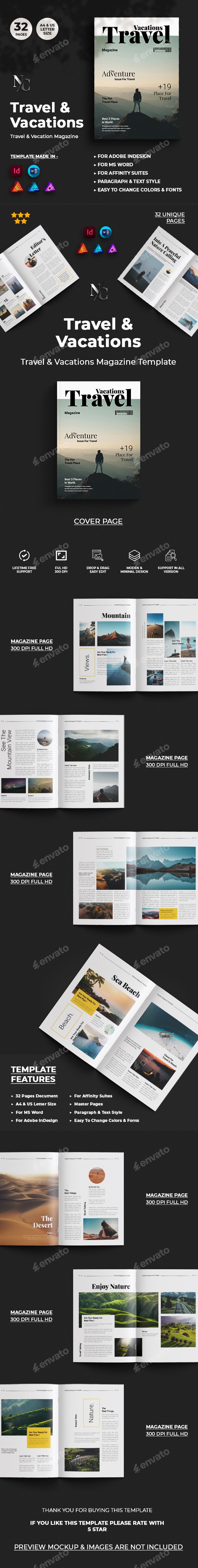 Travel & Vacation Magazine Template