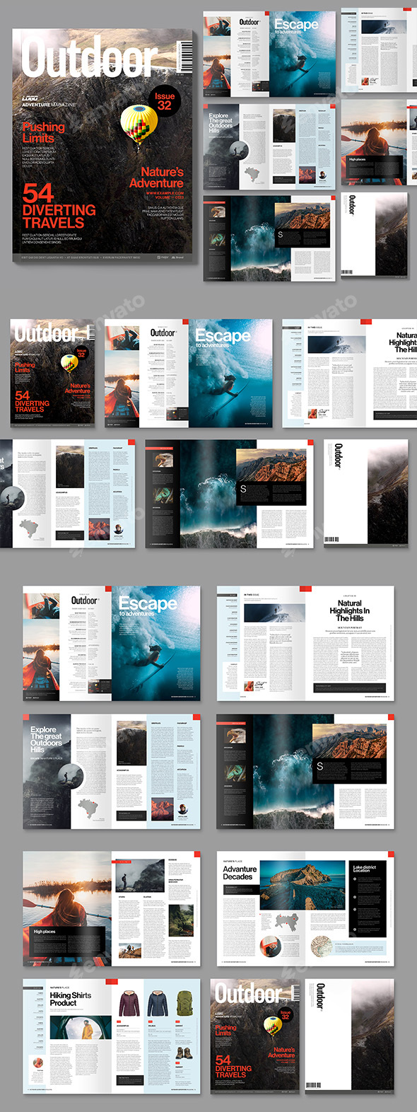 Travel & Outdoor Adventure Magazine Template
