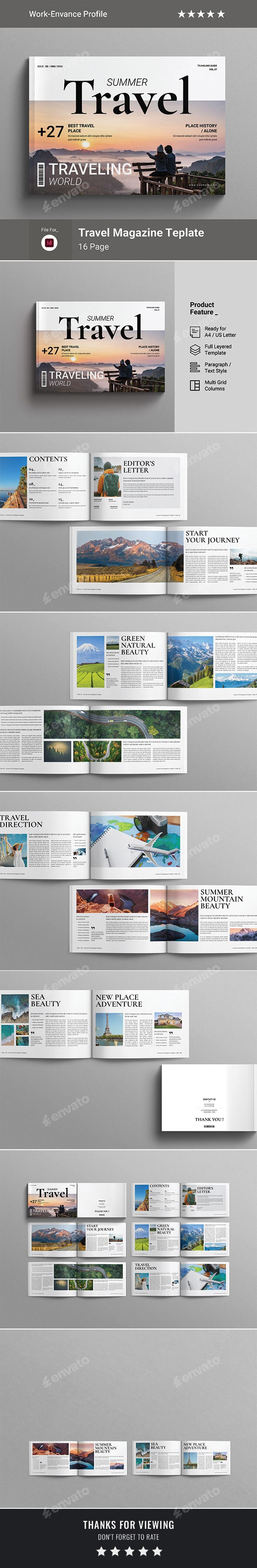 Summer Travel Magazine Template Landscape