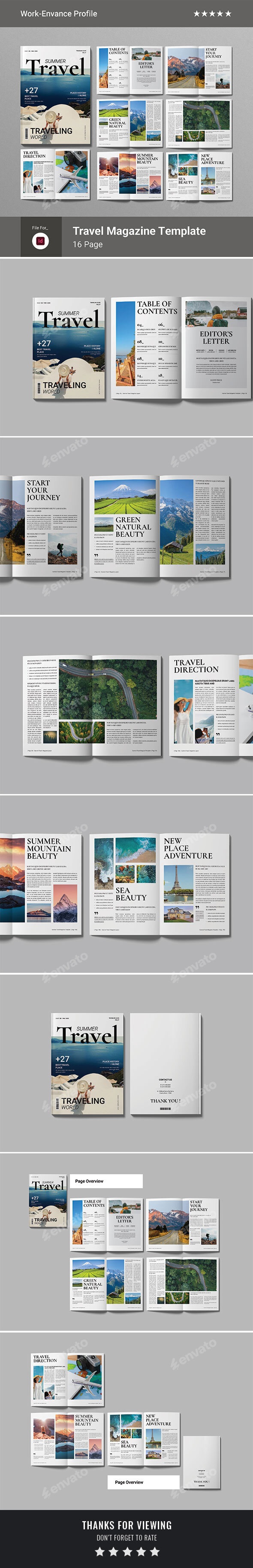 Summer Travel Magazine Template