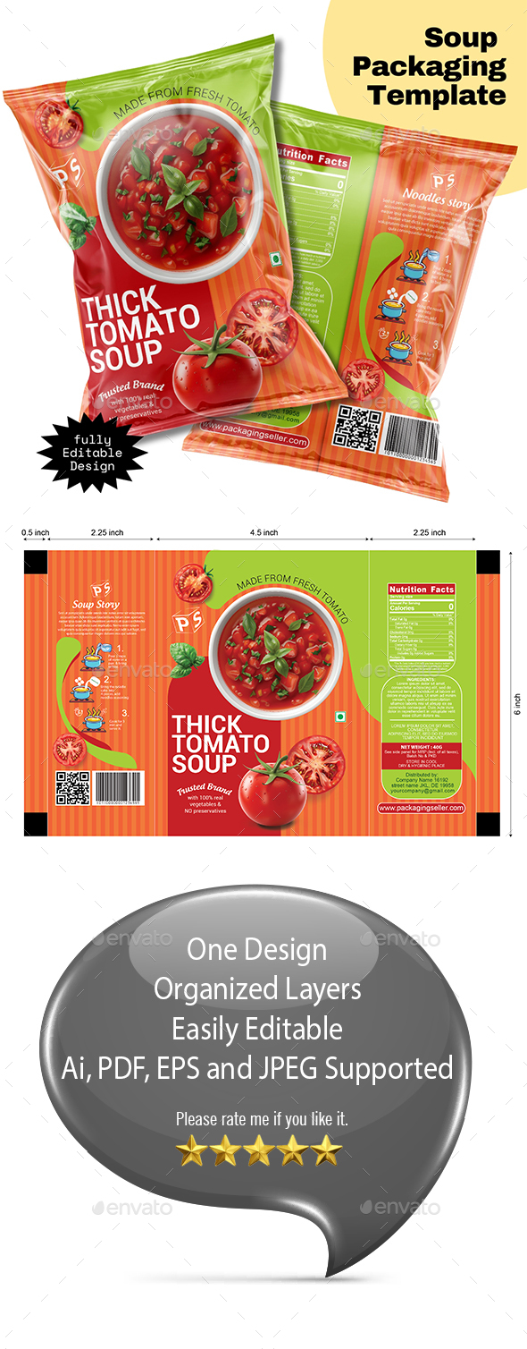 Tomato Soup Packaging Design Template