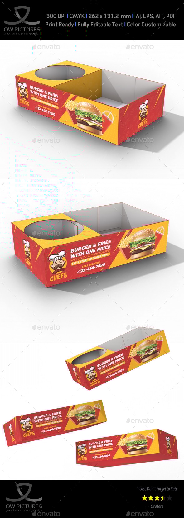 Fast Food Meal Box Template