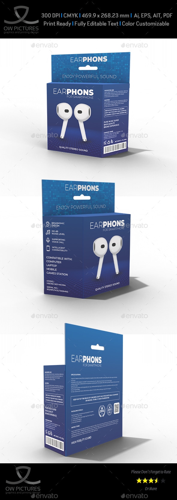 Electronics Products Box Template for Packaging