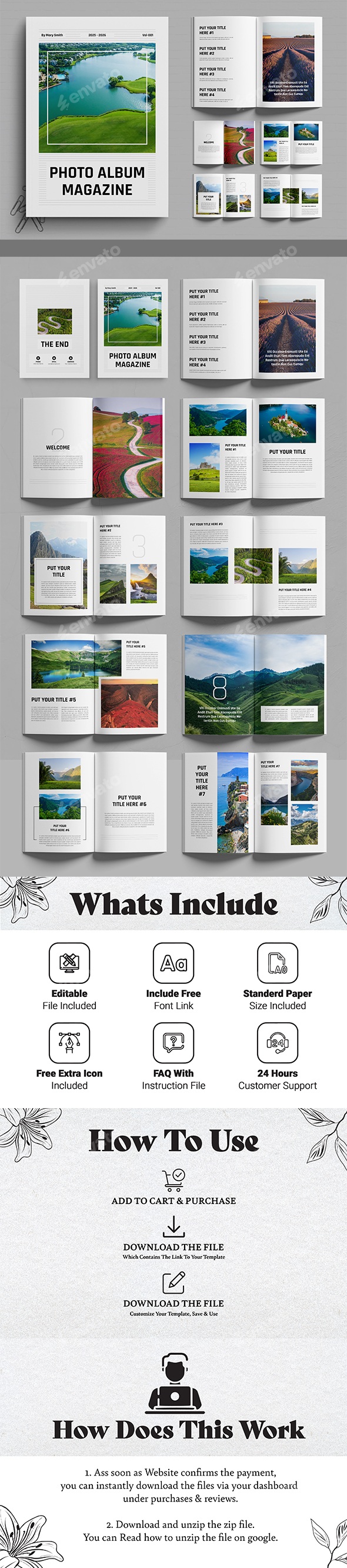 Photo Album Memory Magazine Layout