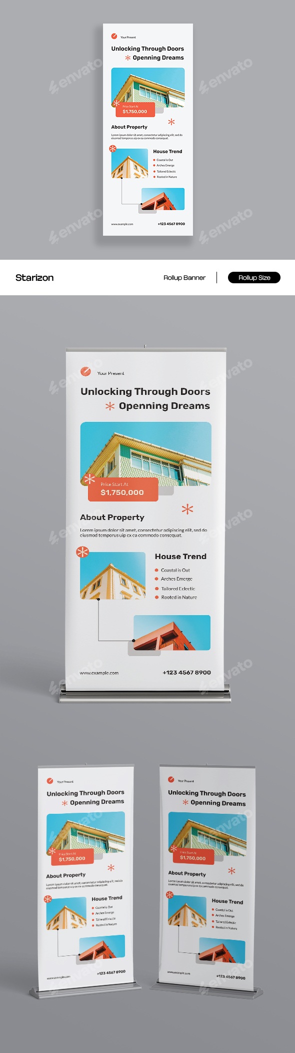 White Orange Modern Real Estate Company Banner