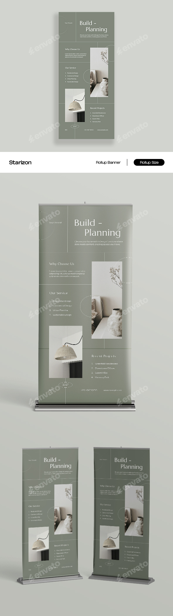 White Green Minimalist Outline Real Estate Service Banner