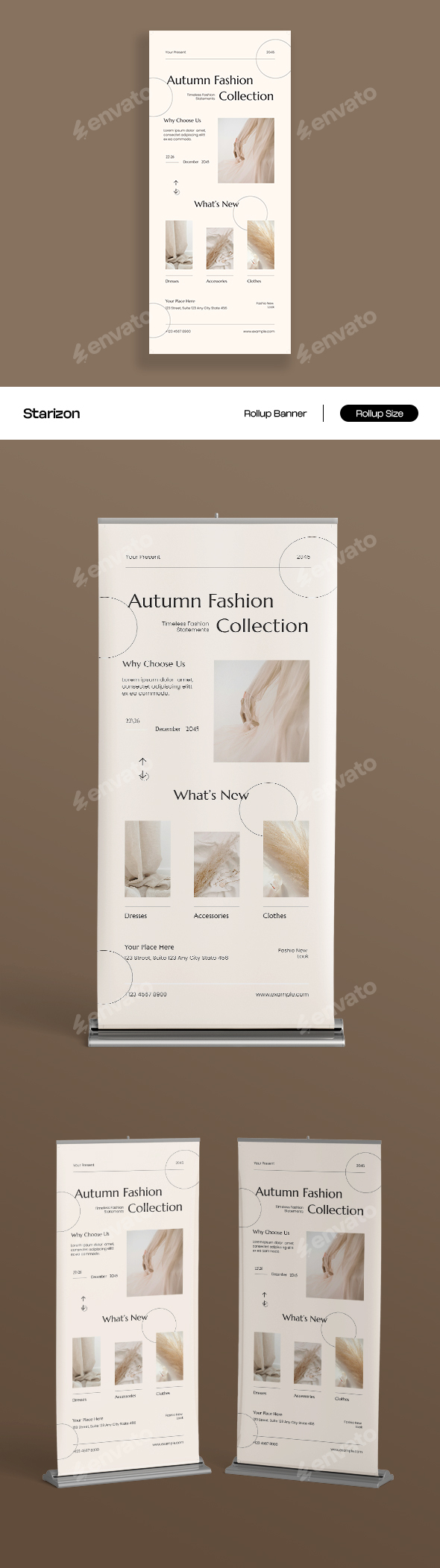 Brown Cream Minimalist Autumn Fashion Collection Promotion Banner