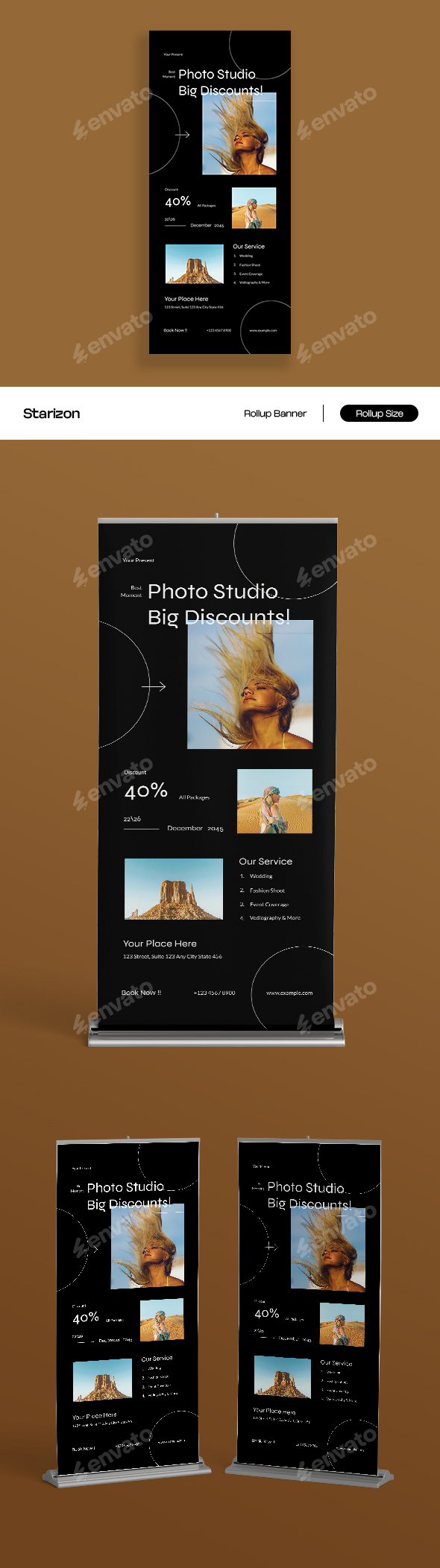 Black White Minimalist Photography Studio Sale Promotion Banner