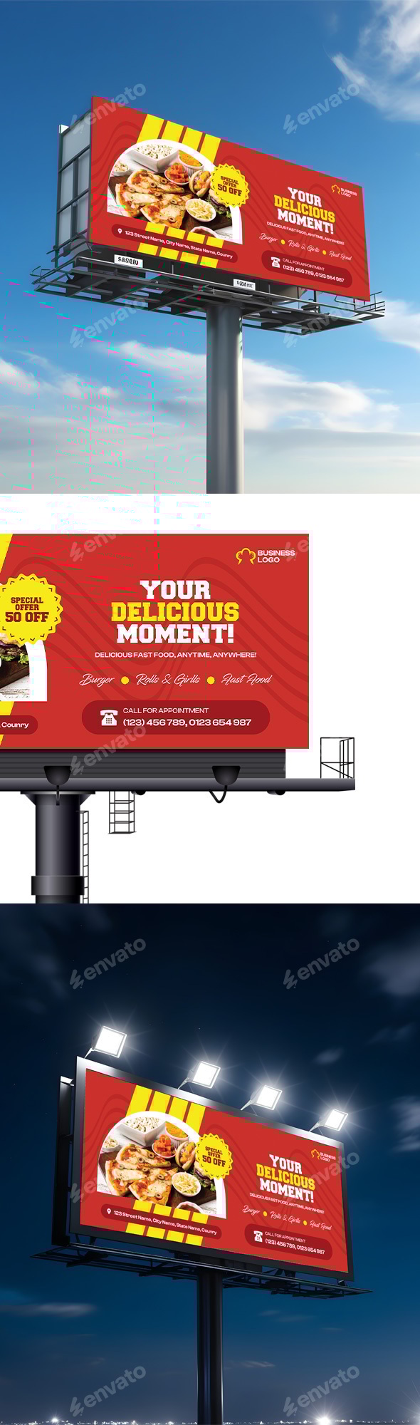 Restaurant Food Billboard Templates