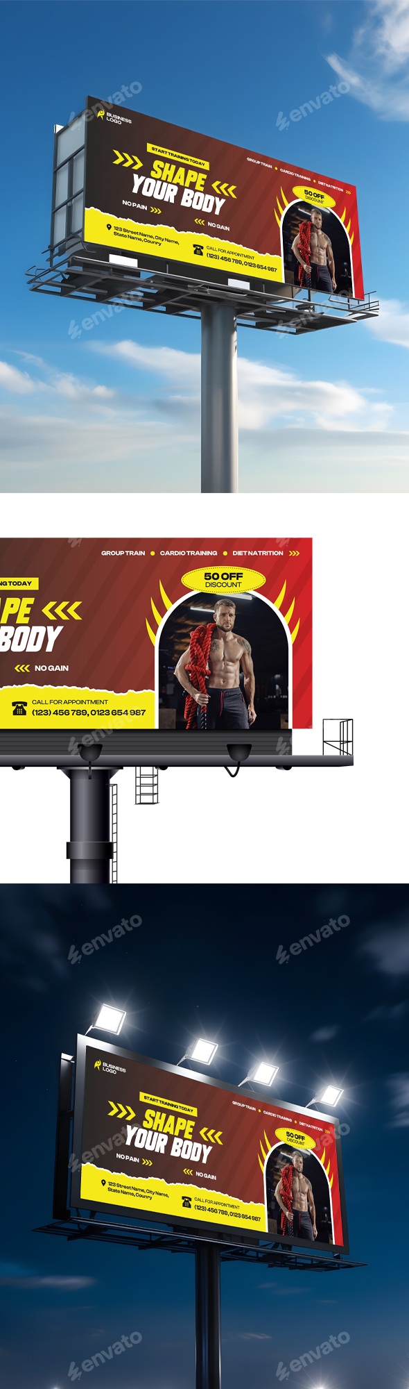 Fitness GYM Billboard Template