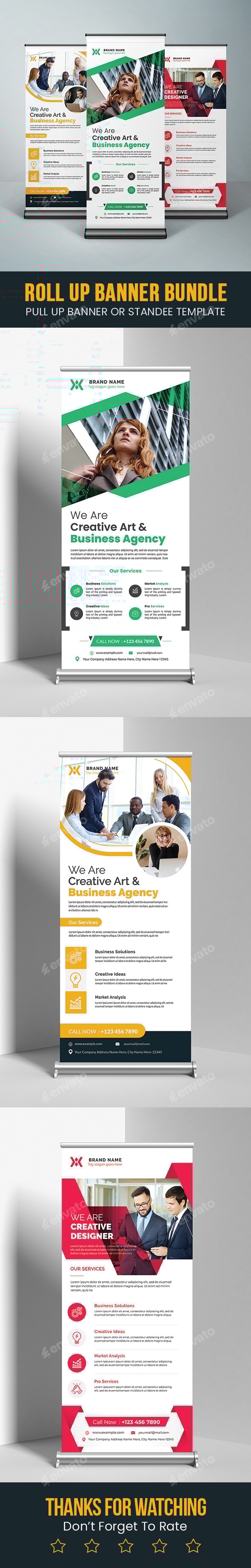 Corporate Roll-Up Banner Bundle Vol.1 – 3 Professional Business Marketing Templates