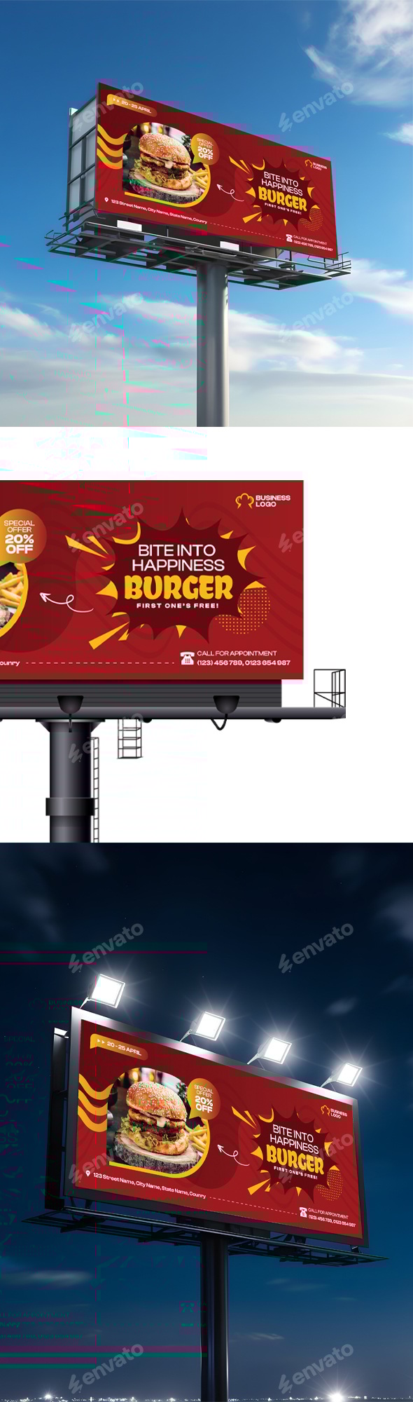 Restaurant Burger Billboard Templates