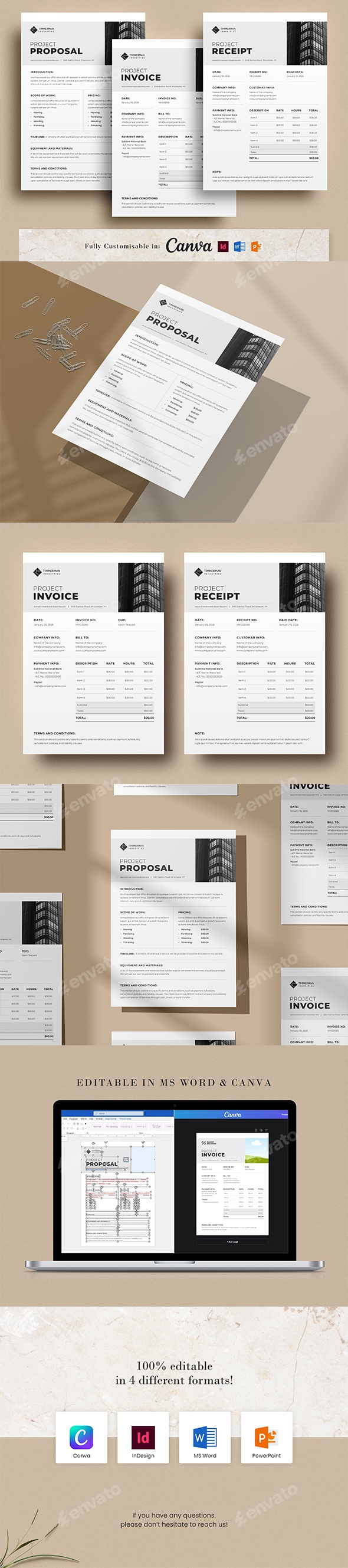 Project Proposal, Project Invoice and Money Receipt