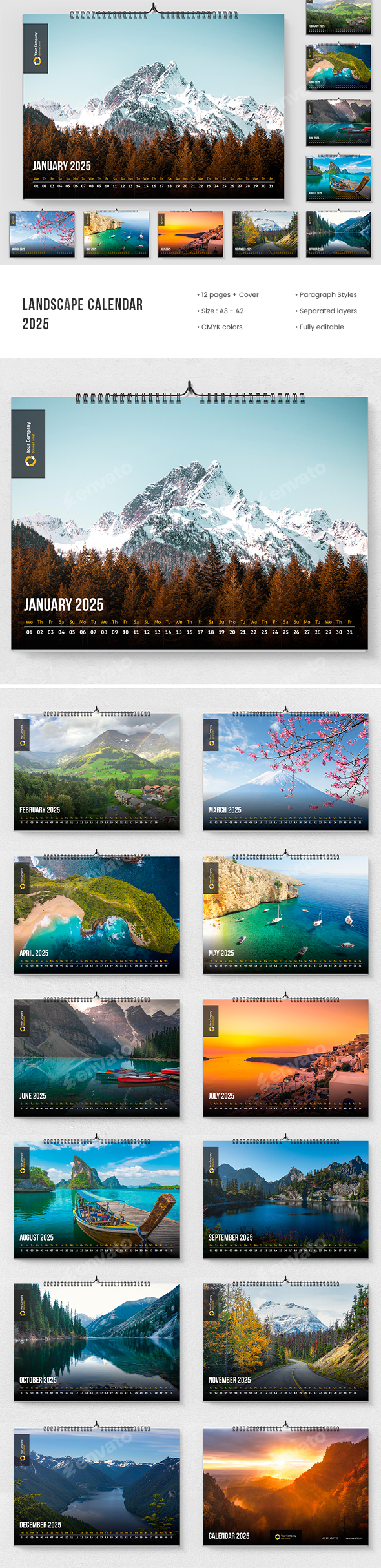 Landscape Calendar 2025