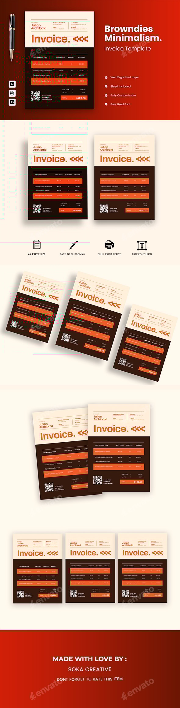 Browndies Minimalism Invoice